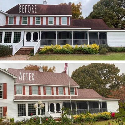 Before and After of roof replacement project